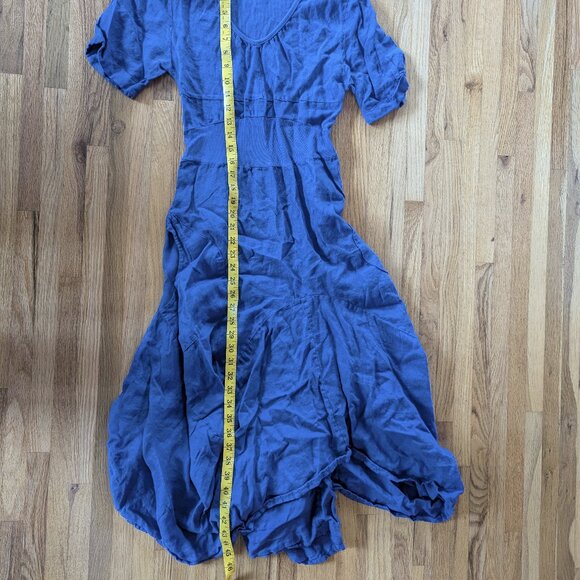 Inizio Blue Linen Maxi Dress Large - Picture 8 of 9